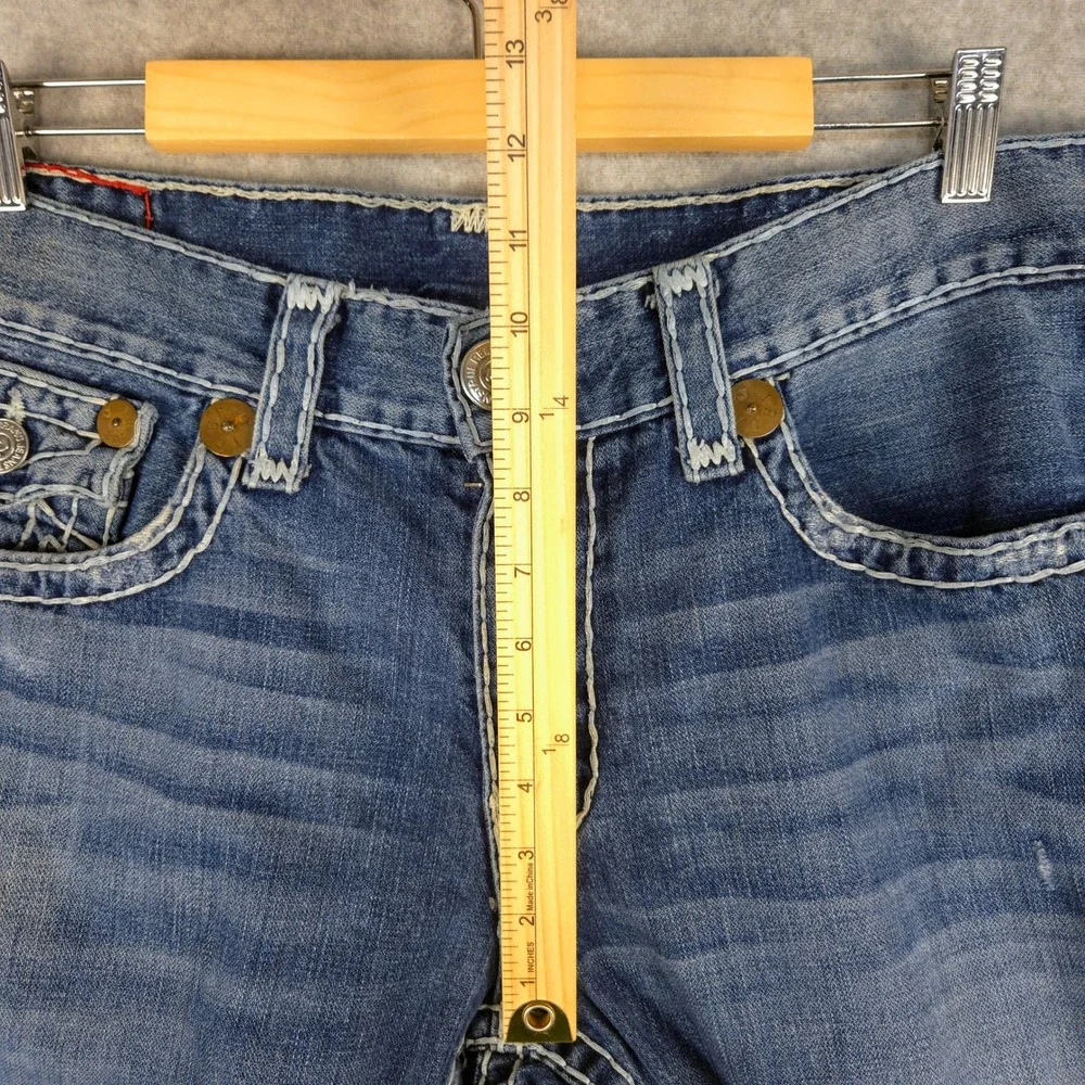 True Religion Ricky Super T Jeans Distressed USA Made Size 38 (Fits 37x33)‎ READ